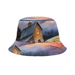 Rural Farm Fence Pathway Sunset Bucket Hat