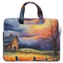 Rural Farm Fence Pathway Sunset MacBook Pro 13  Double Pocket Laptop Bag View1