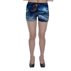 House Waves Storm Skinny Shorts by Bedest