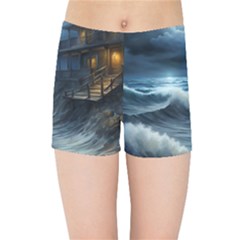 House Waves Storm Kids  Sports Shorts by Bedest