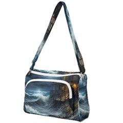 House Waves Storm Front Pocket Crossbody Bag by Bedest