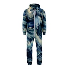 Waves Storm Sea Moon Landscape Hooded Jumpsuit (kids) by Bedest