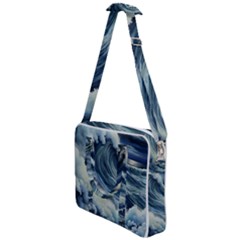 Waves Storm Sea Moon Landscape Cross Body Office Bag by Bedest