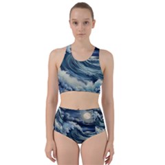 Waves Storm Sea Moon Landscape Racer Back Bikini Set