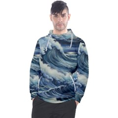 Waves Storm Sea Moon Landscape Men s Pullover Hoodie by Bedest