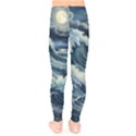 Waves Storm Sea Moon Landscape Kids  Leggings View2