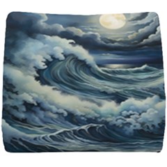 Waves Storm Sea Moon Landscape Seat Cushion by Bedest