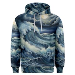 Waves Storm Sea Moon Landscape Men s Overhead Hoodie by Bedest