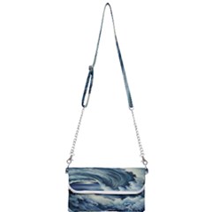 Waves Storm Sea Moon Landscape Mini Crossbody Handbag by Bedest