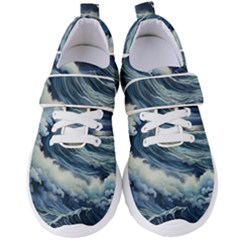 Waves Storm Sea Moon Landscape Women s Velcro Strap Shoes by Bedest