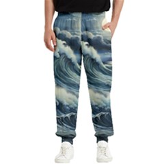 Waves Storm Sea Moon Landscape Men s Elastic Waist Pants by Bedest