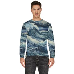 Waves Storm Sea Moon Landscape Men s Fleece Sweatshirt by Bedest