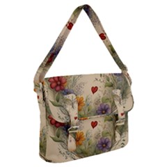 Heart Flowers Plant Buckle Messenger Bag by Bedest