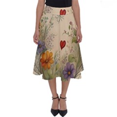 Heart Flowers Plant Perfect Length Midi Skirt by Bedest