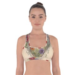 Heart Flowers Plant Cross Back Sports Bra by Bedest