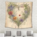 Heart Flowers Plant Square Tapestry (Large) View2