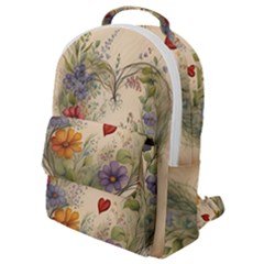 Heart Flowers Plant Flap Pocket Backpack (small) by Bedest