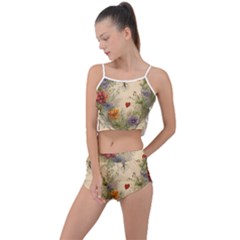 Heart Flowers Plant Summer Cropped Co-ord Set by Bedest