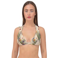 Heart Flowers Plant Double Strap Halter Bikini Top by Bedest