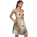 Heart Flowers Plant V-Neck Pocket Summer Dress  View2