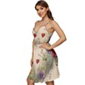 Heart Flowers Plant V-Neck Pocket Summer Dress  View3