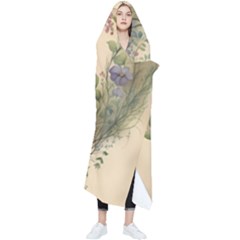 Heart Flowers Plant Wearable Blanket by Bedest