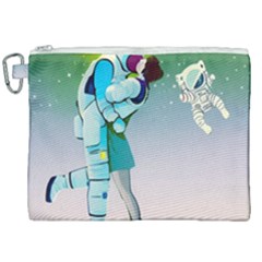 Astronaut Cat Retro Cute Alien Canvas Cosmetic Bag (xxl) by Bedest