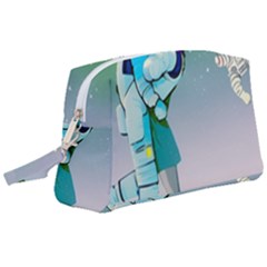 Astronaut Cat Retro Cute Alien Wristlet Pouch Bag (large) by Bedest