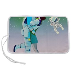 Astronaut Cat Retro Cute Alien Pen Storage Case (l) by Bedest