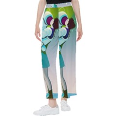 Astronaut Cat Retro Cute Alien Women s Pants 