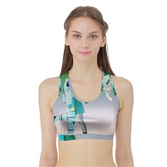 Astronaut Kiss Space Baby Sports Bra With Border by Bedest