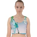 Astronaut Kiss Space Baby Velvet Racer Back Crop Top View1