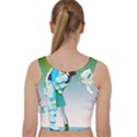 Astronaut Kiss Space Baby Velvet Racer Back Crop Top View2