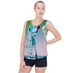 Astronaut Kiss Space Baby Bubble Hem Chiffon Tank Top by Bedest