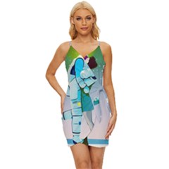 Astronaut Kiss Space Baby Wrap Tie Front Dress by Bedest