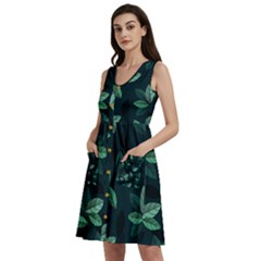 Foliage Sleeveless Dress With Pocket by HermanTelo