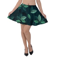 Foliage Velvet Skater Skirt