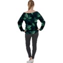 Foliage Off Shoulder Long Sleeve Velour Top View2