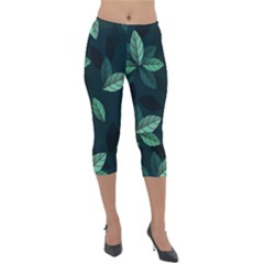 Foliage Lightweight Velour Capri Leggings 