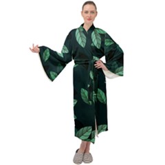 Foliage Maxi Velvet Kimono by HermanTelo