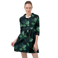 Foliage Mini Skater Shirt Dress by HermanTelo