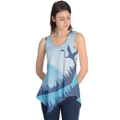 Swan Flying Bird Wings Waves Grass Sleeveless Tunic