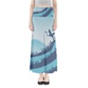 Swan Flying Bird Wings Waves Grass Full Length Maxi Skirt View1