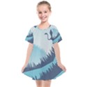 Swan Flying Bird Wings Waves Grass Kids  Smock Dress View1