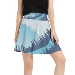 Swan Flying Bird Wings Waves Grass Waistband Skirt by Bedest