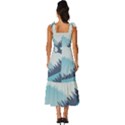 Swan Flying Bird Wings Waves Grass Tie-Strap Tiered Midi Chiffon Dress View4