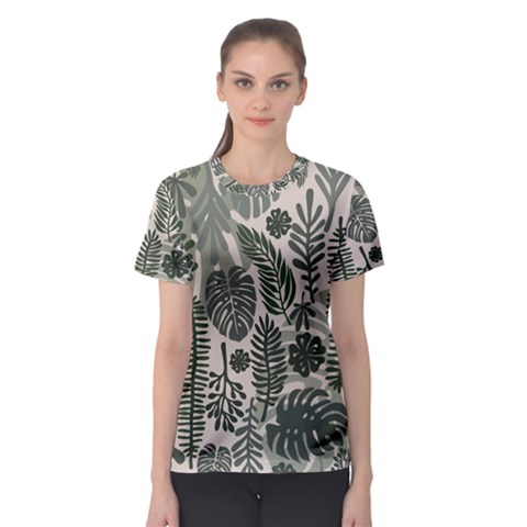 Plants Leaves Boho Botany Foliage Women s Sport Mesh T-shirt by Bedest