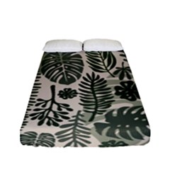 Plants Leaves Boho Botany Foliage Fitted Sheet (full/ Double Size) by Bedest