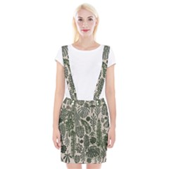 Plants Leaves Boho Botany Foliage Braces Suspender Skirt