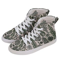 Plants Leaves Boho Botany Foliage Women s Hi-top Skate Sneakers by Bedest